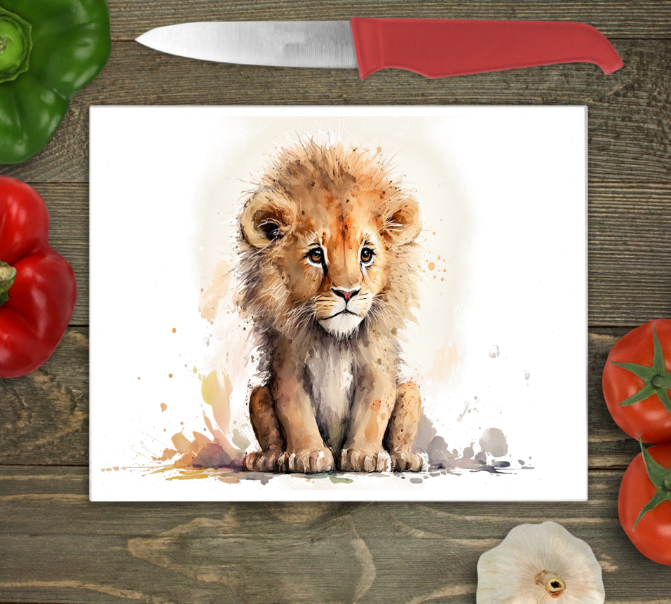 Lion Glass Chopping Board, Lion Glass Chopping Board, Worktop